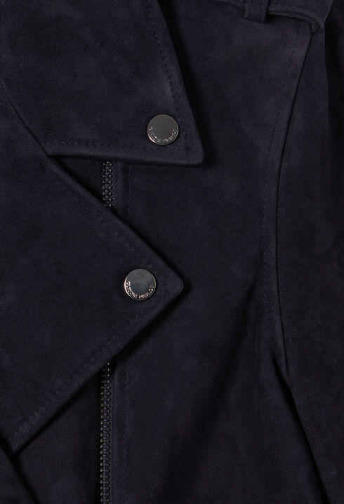 Suede leather biker jacket