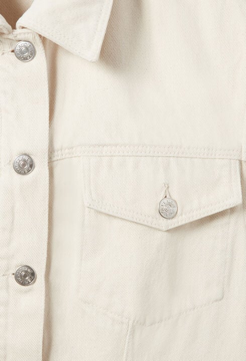 Blouson denim écru manches longues