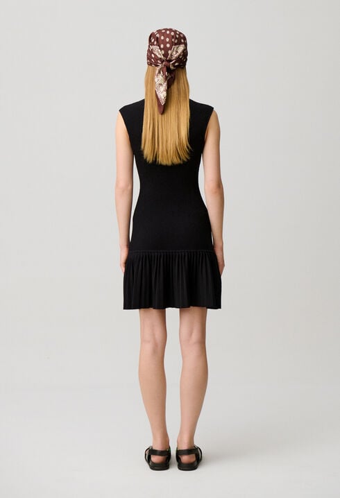 Pleated knit dress