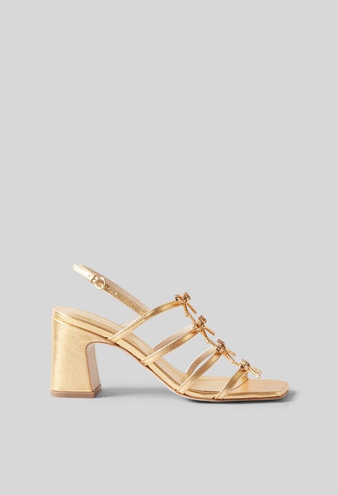 Sandales &agrave; talon cuir