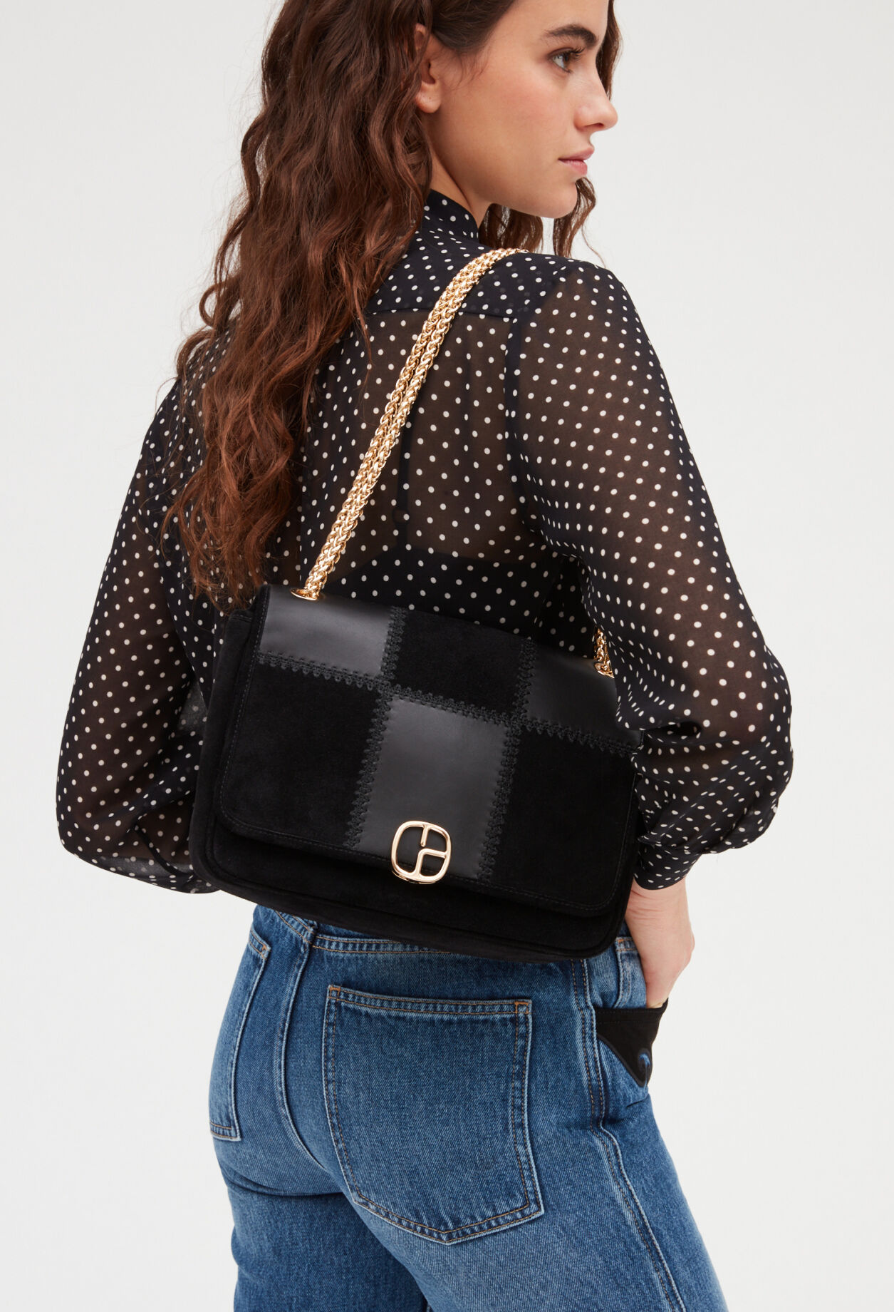 Black leather Angelo bag