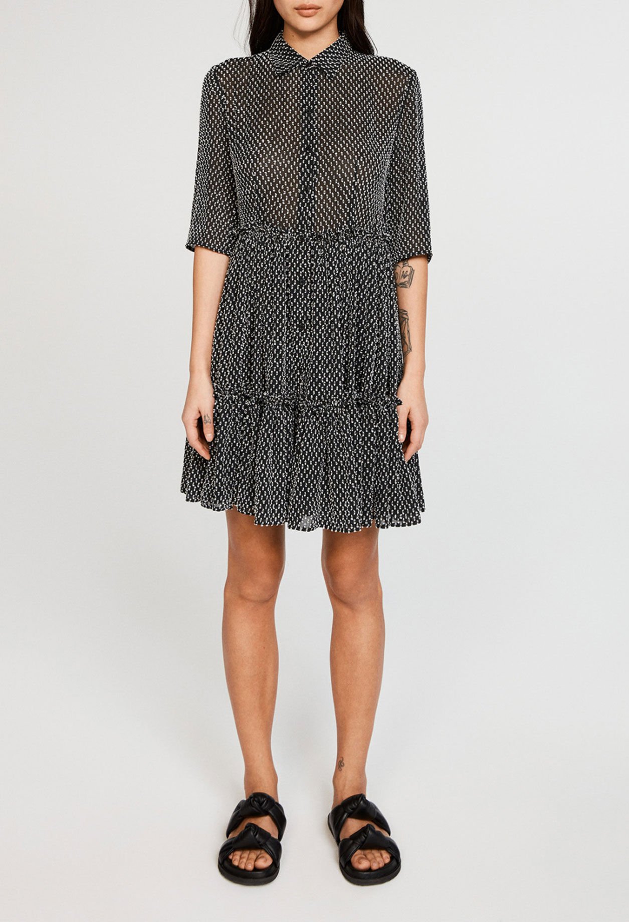Robe chemise à volants