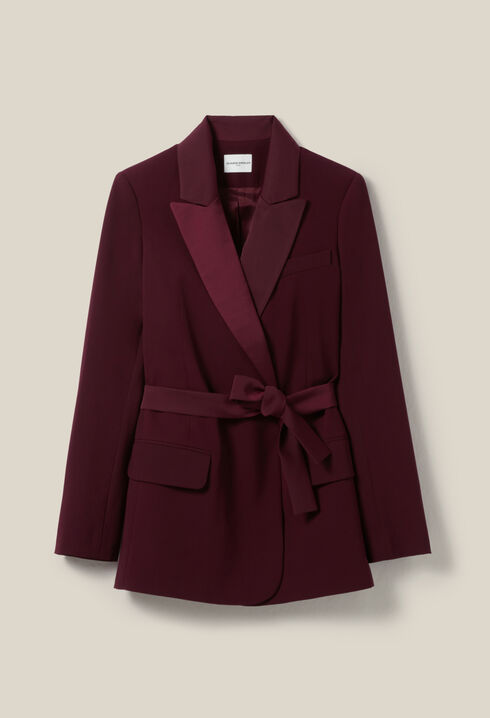 Veste tailleur boutonnée ceinturée