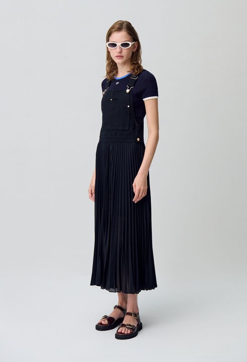 Robe longue plissée