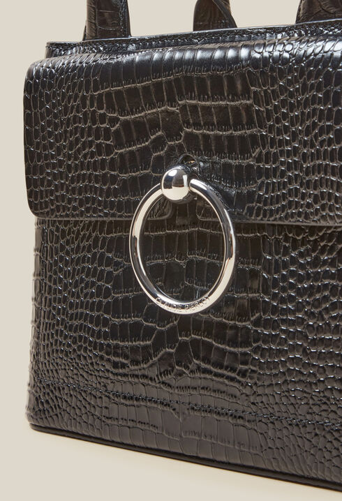 Sac Anouck cuir texturé noir