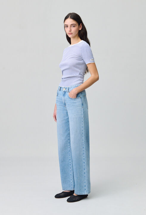 Fine-Knit Breton Stripe Top