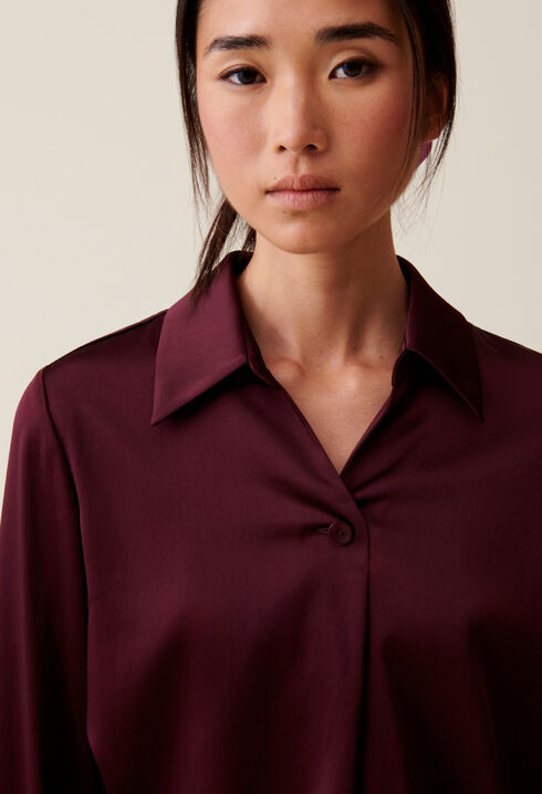 Flowy Blouse with Open Neck