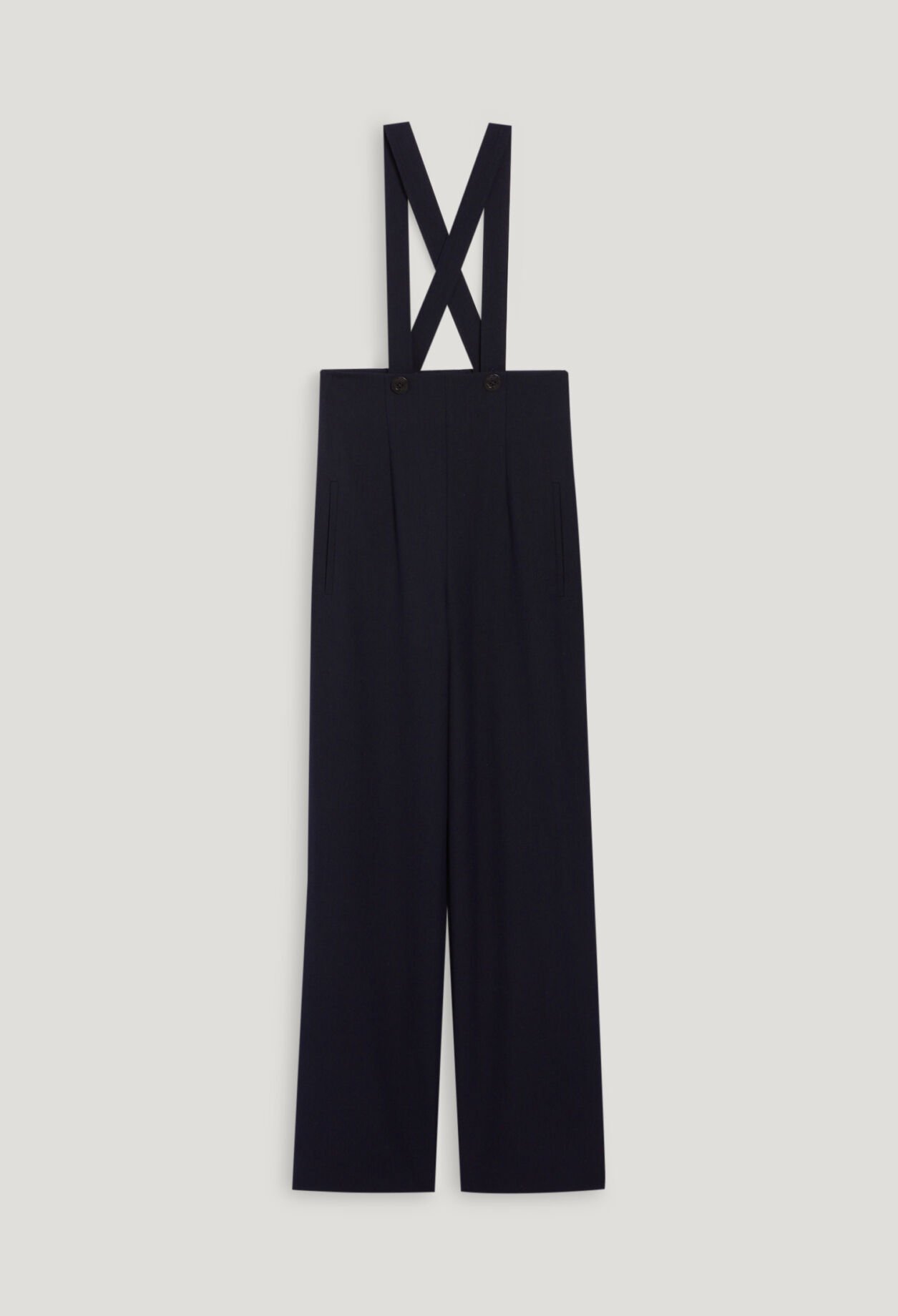 Navy trousers with braces