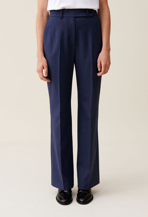 Pantalon tailleur laine marine