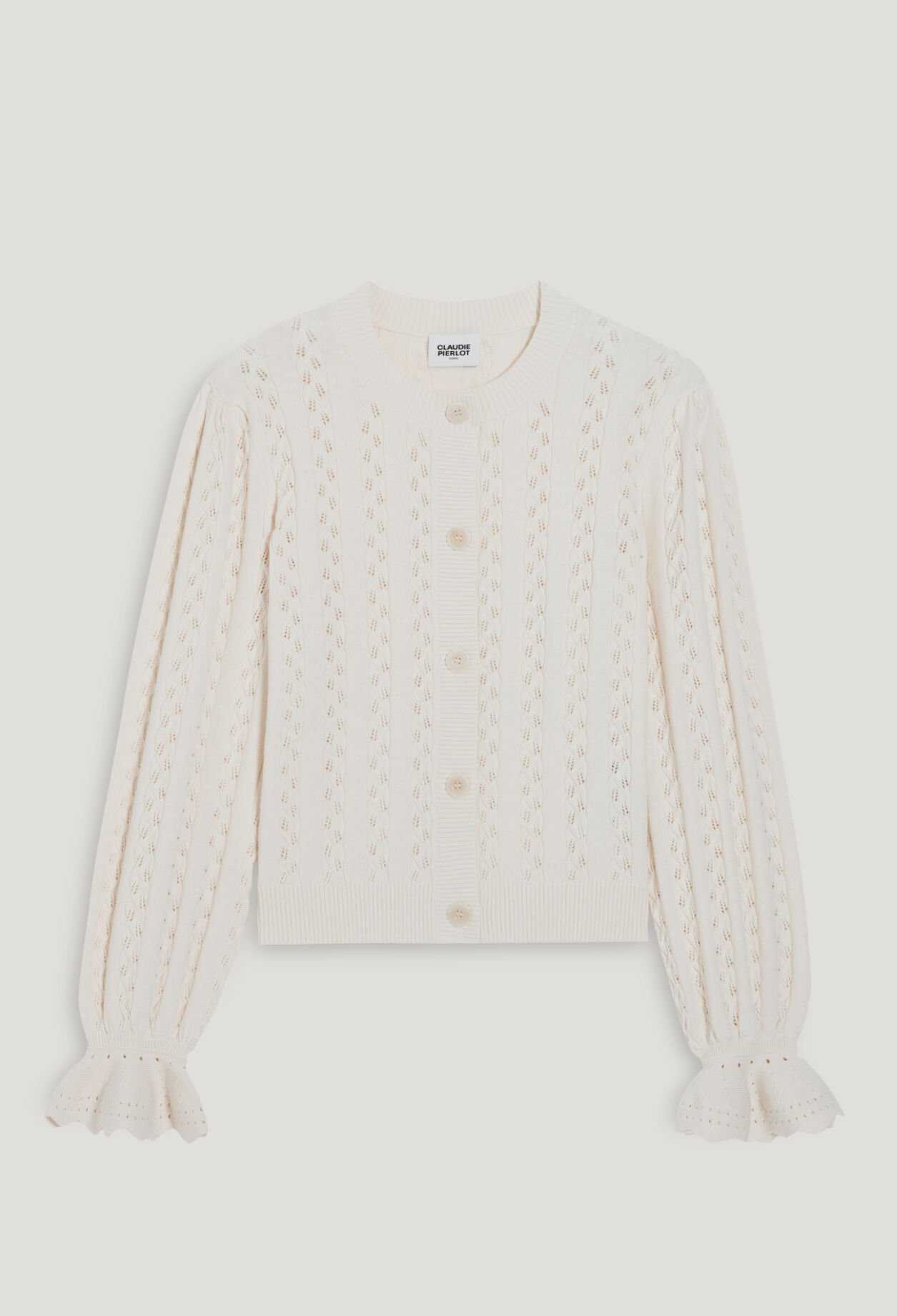 Cardigan maille écru