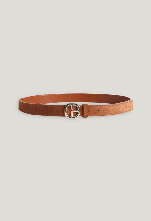 Ceinture cuir suède caramel