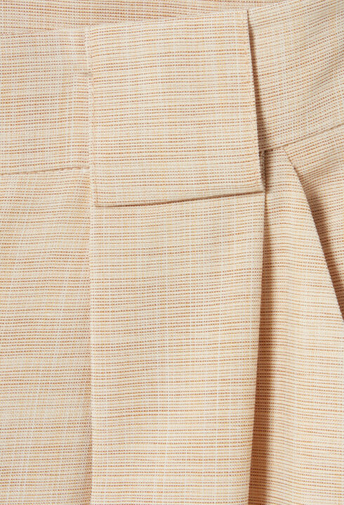 High-waisted wide-leg trousers