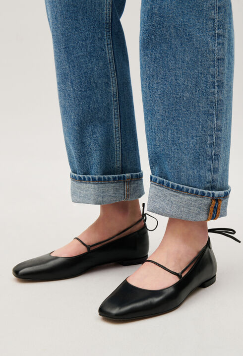 Ballerines cuir noir