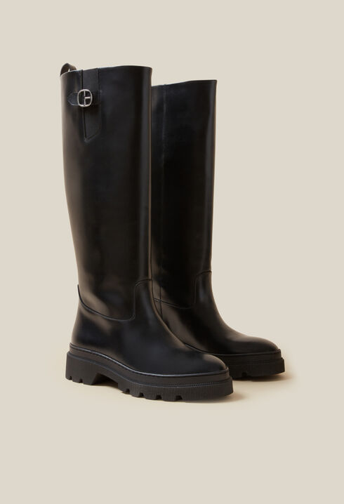 Bottes hautes cuir lisse