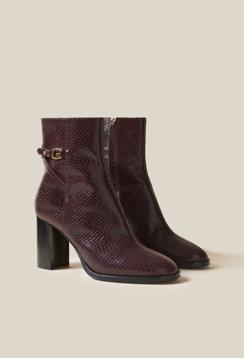 Bottines effet serpent cuir vernis