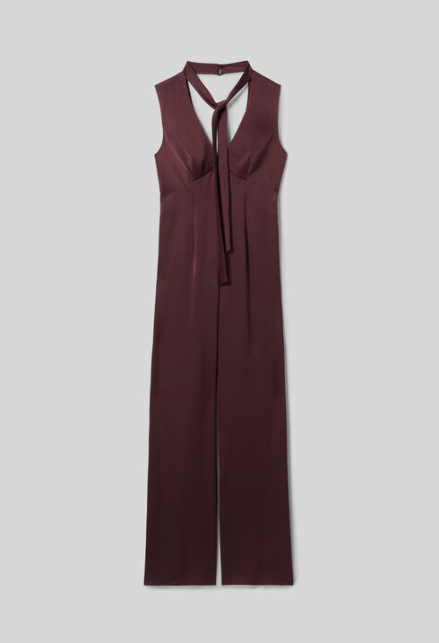 Fluid satin jumpsuit