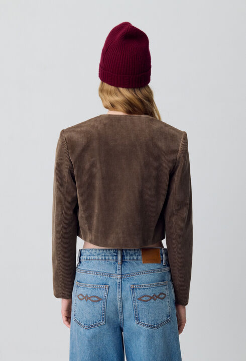 Veste boîte courte velours