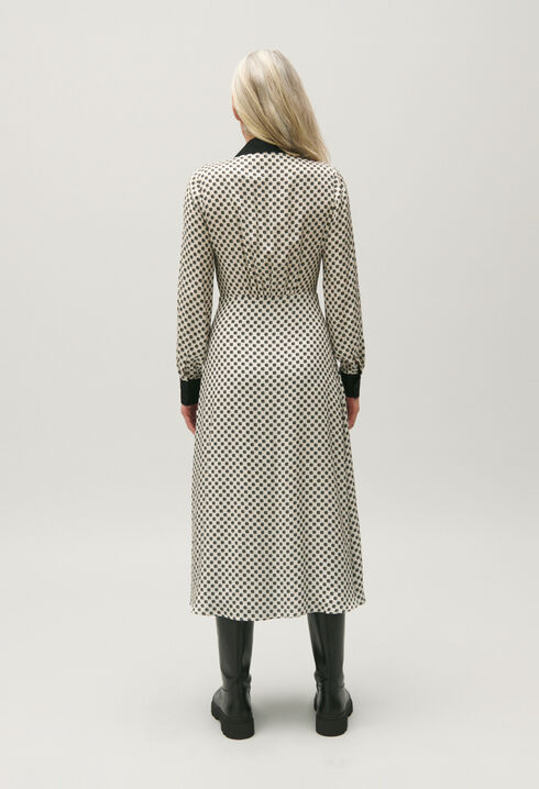 Black and white CP patterned maxi dress