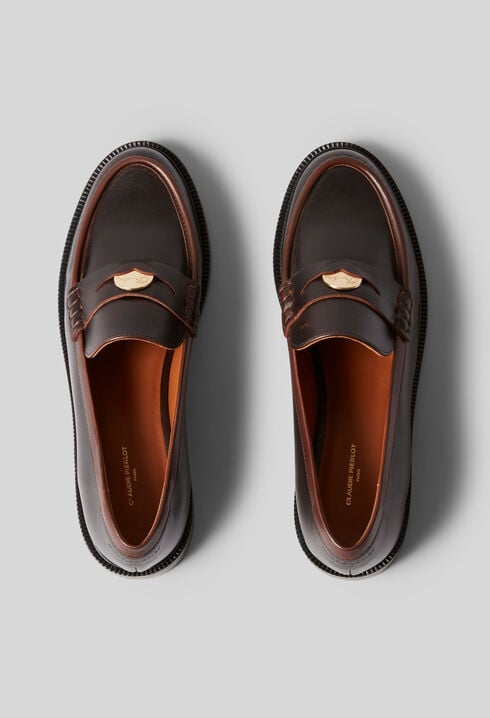 Mocassins cuir chocolat