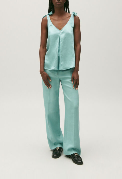 Aqua satin top