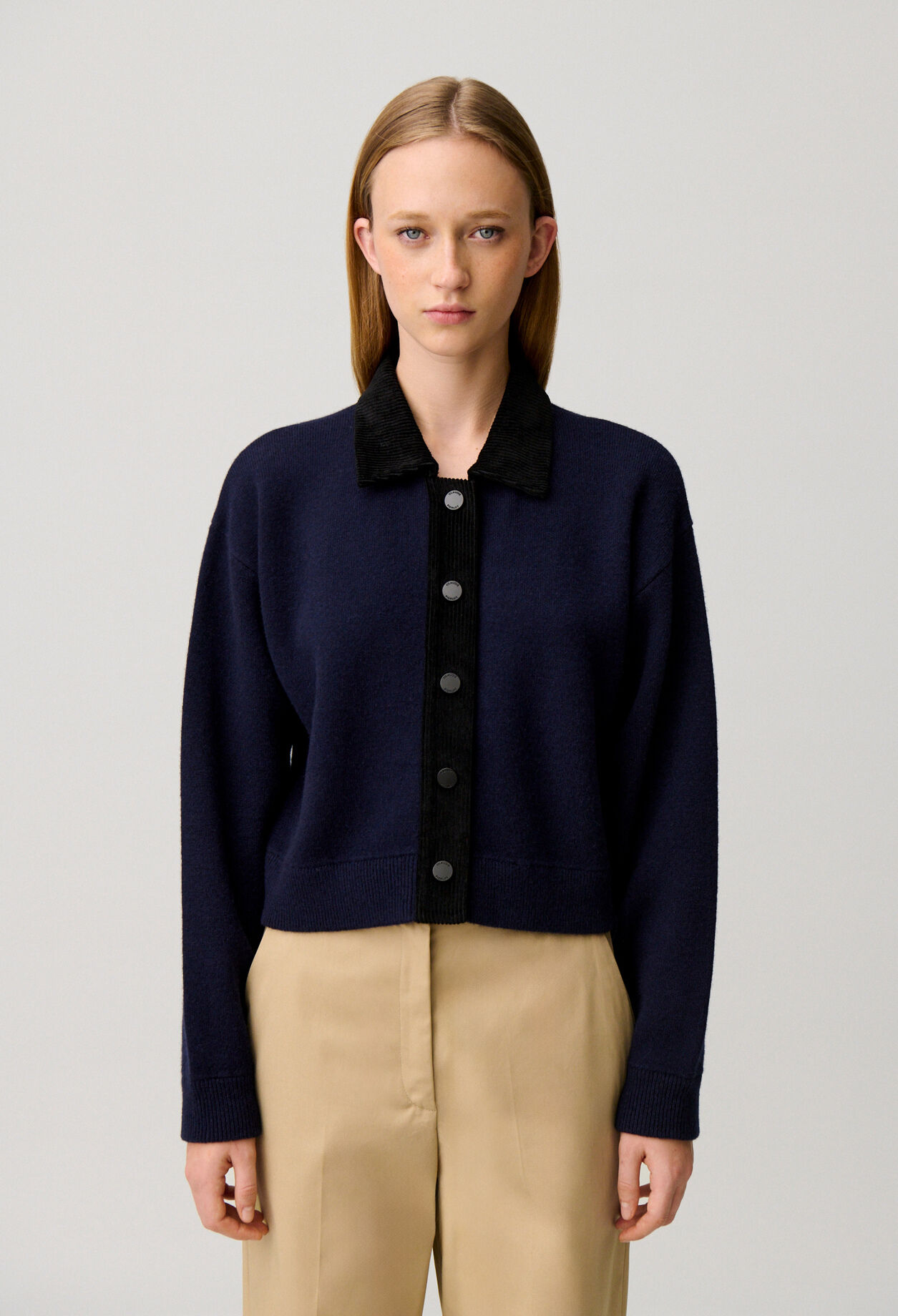 Cardigan velours c&ocirc;tel&eacute;