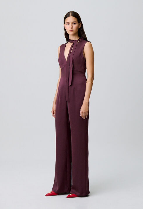 Fluid satin jumpsuit