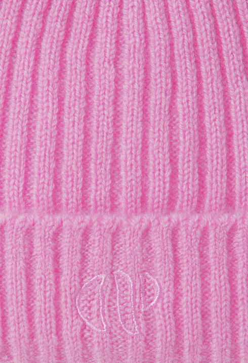 Bonnet côtelé cachemire broderie CP