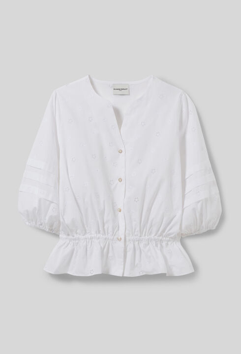 Chemise élastiquée brodée