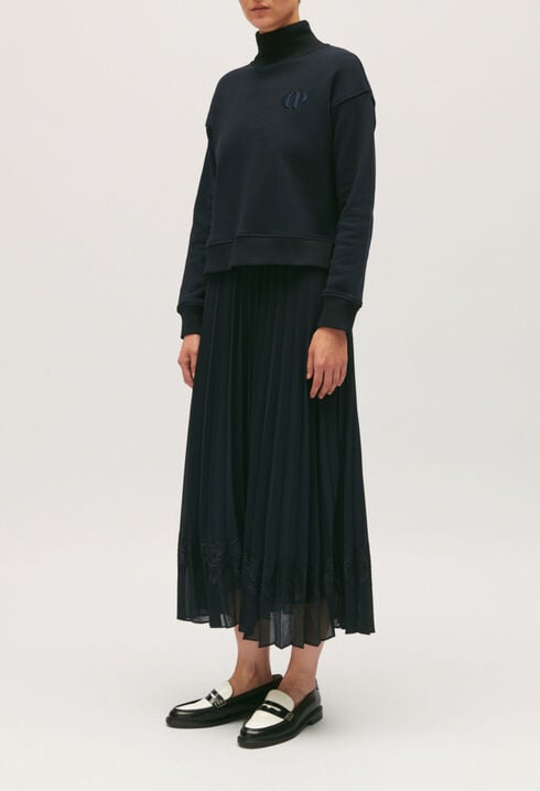 Teli navy blue illusion midi dress