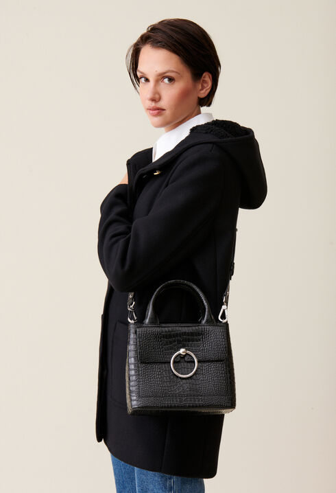 Sac Anouck cuir texturé noir