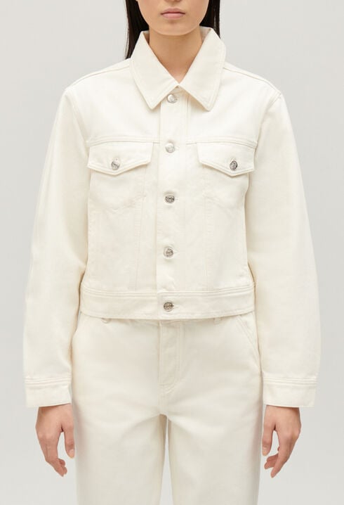Veste droite jean écru