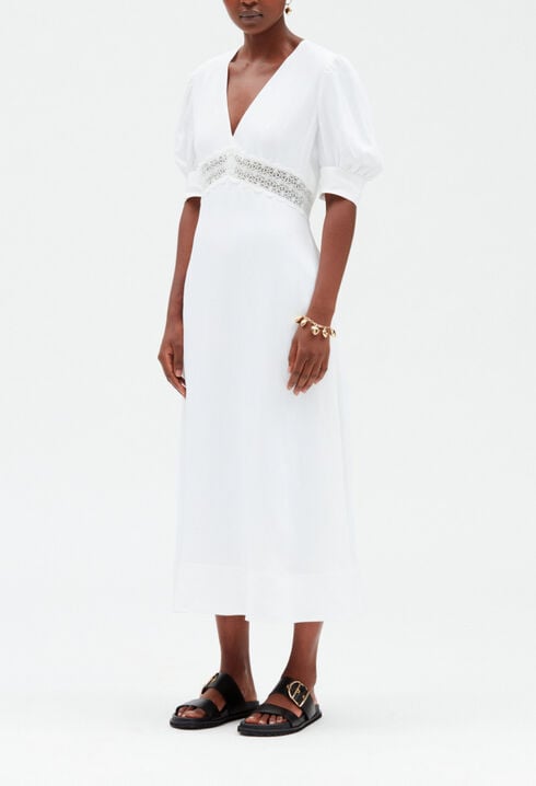 Robe midi brodée