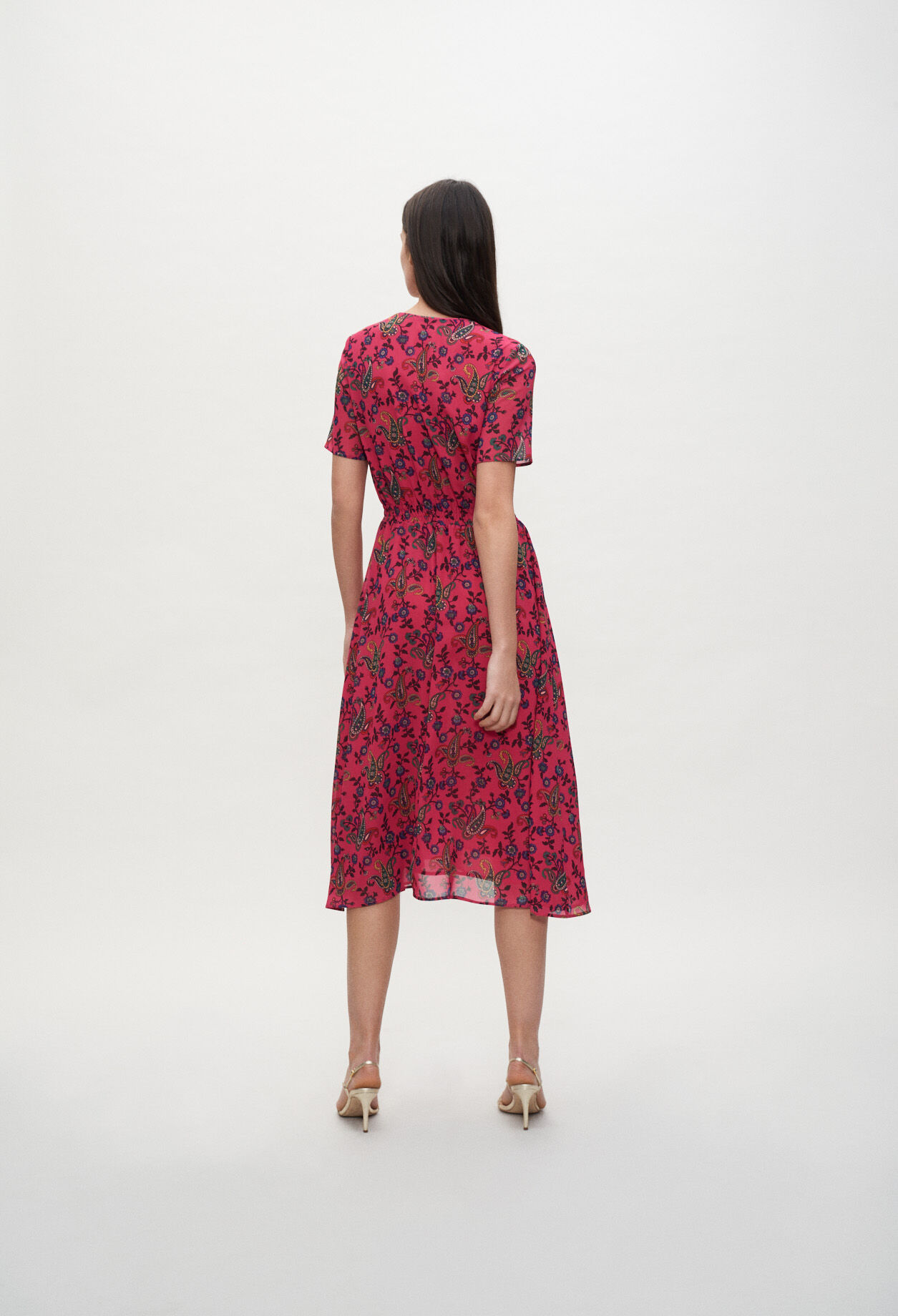 Asymmetrical paisley dress