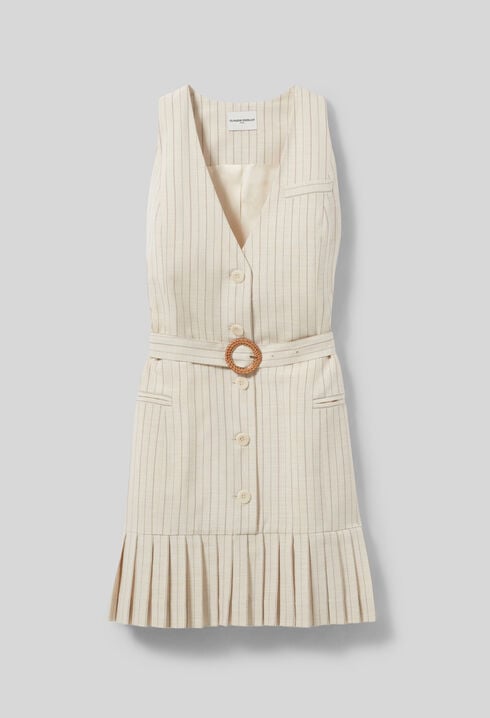 Robe courte cintrée plissée