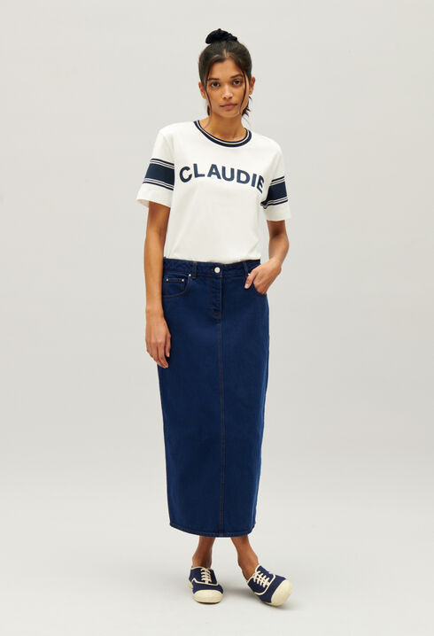 Blue and white Claudie T-shirt