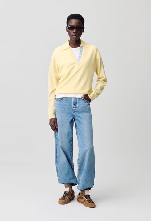Pull polo laine