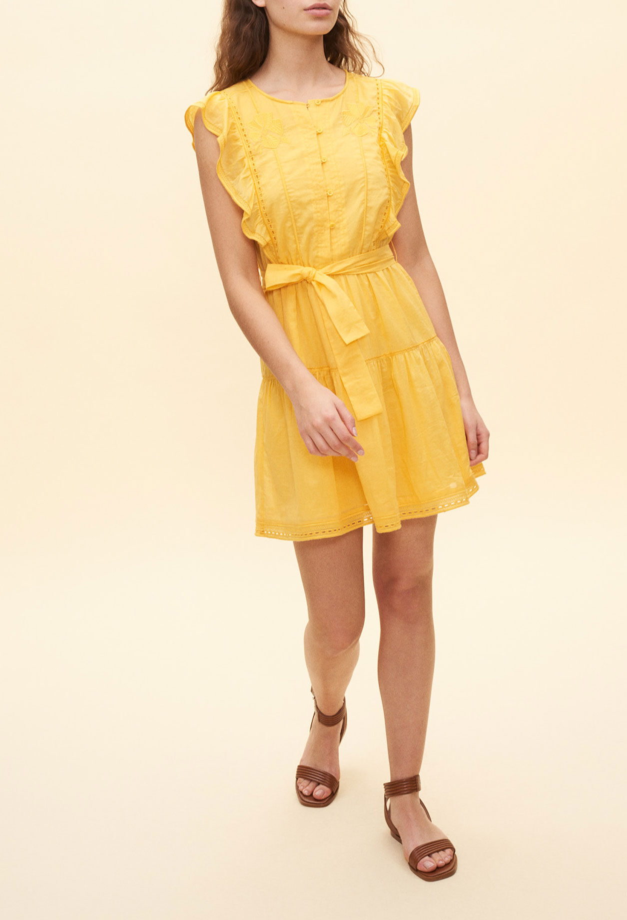 Yellow dress with frills