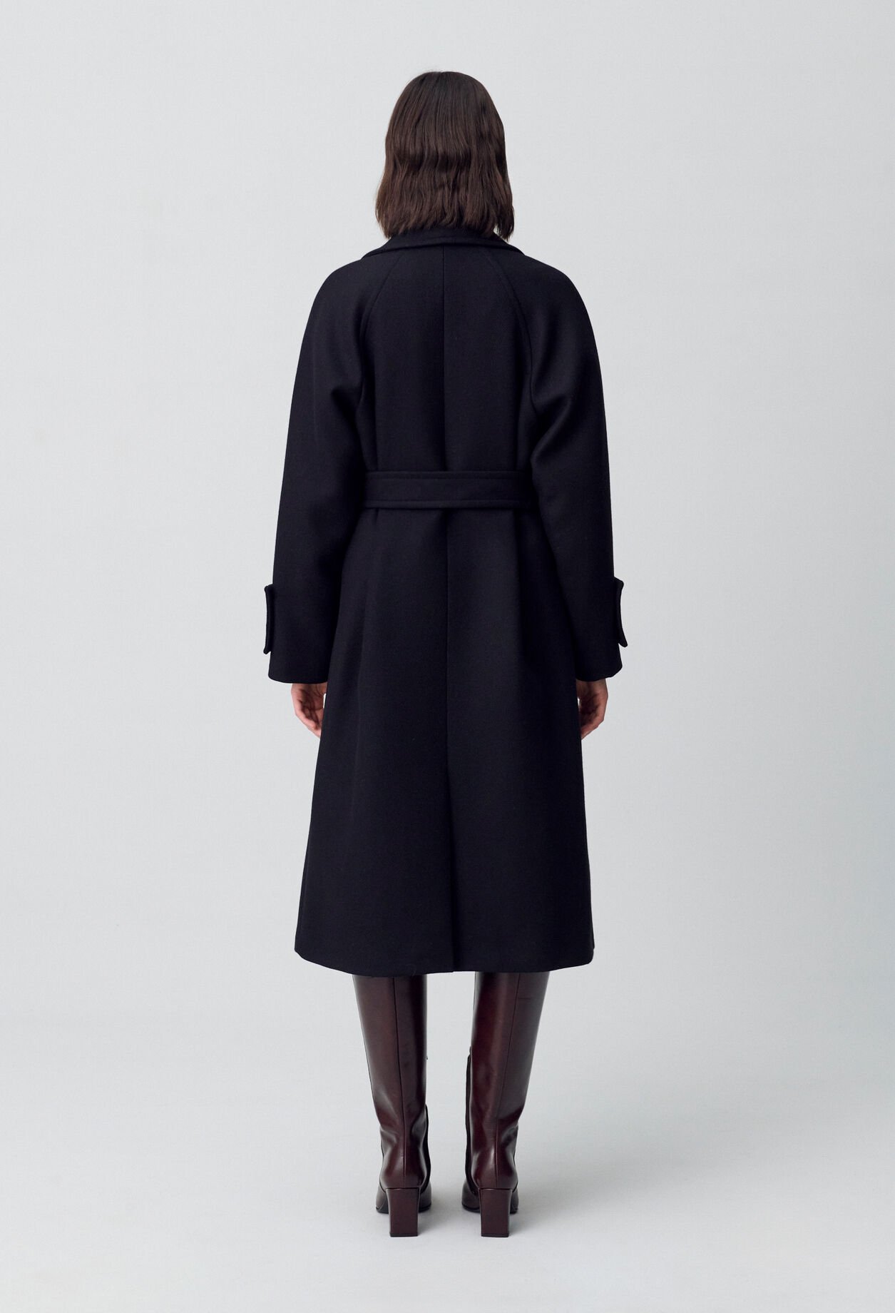 Manteau mi-long laine mélangée