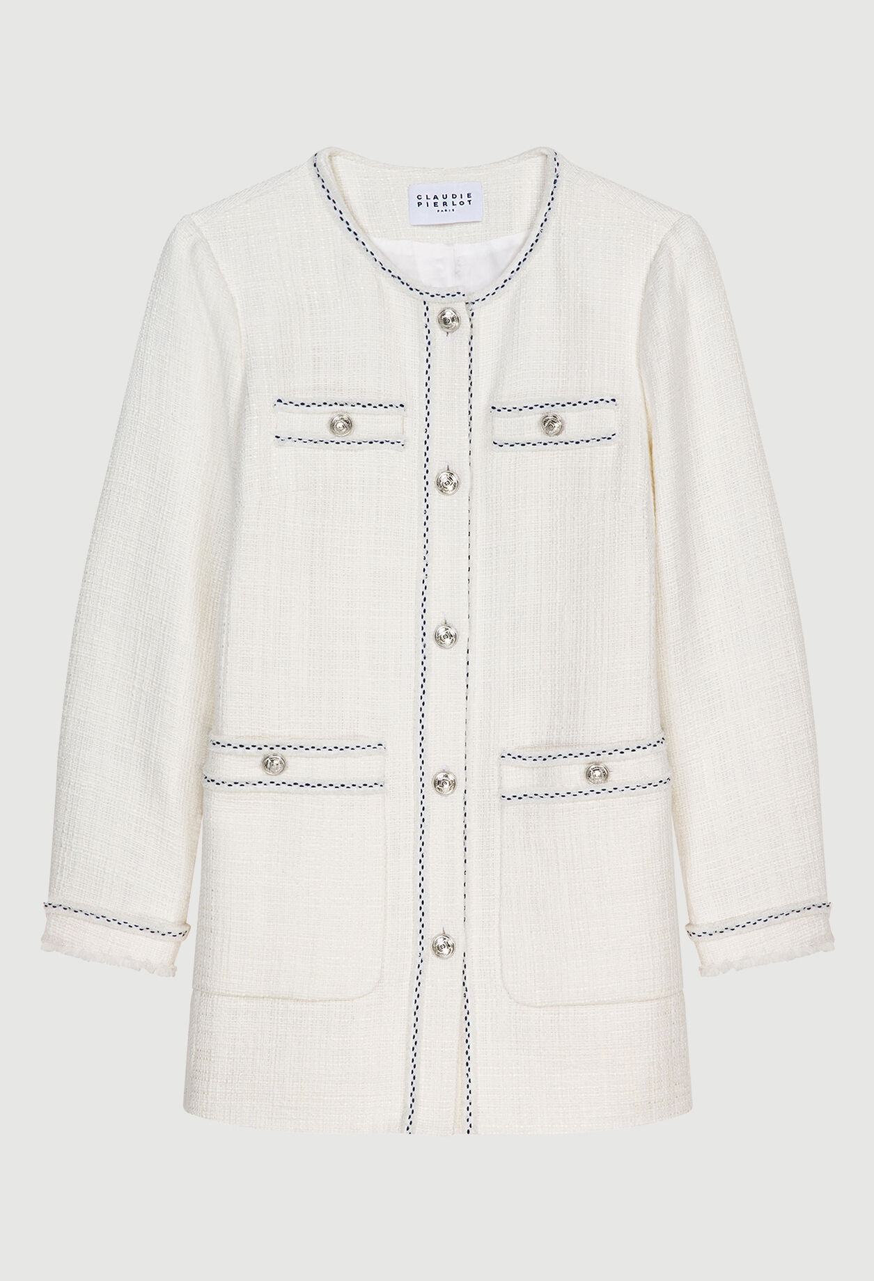Tweed-style longline jacket