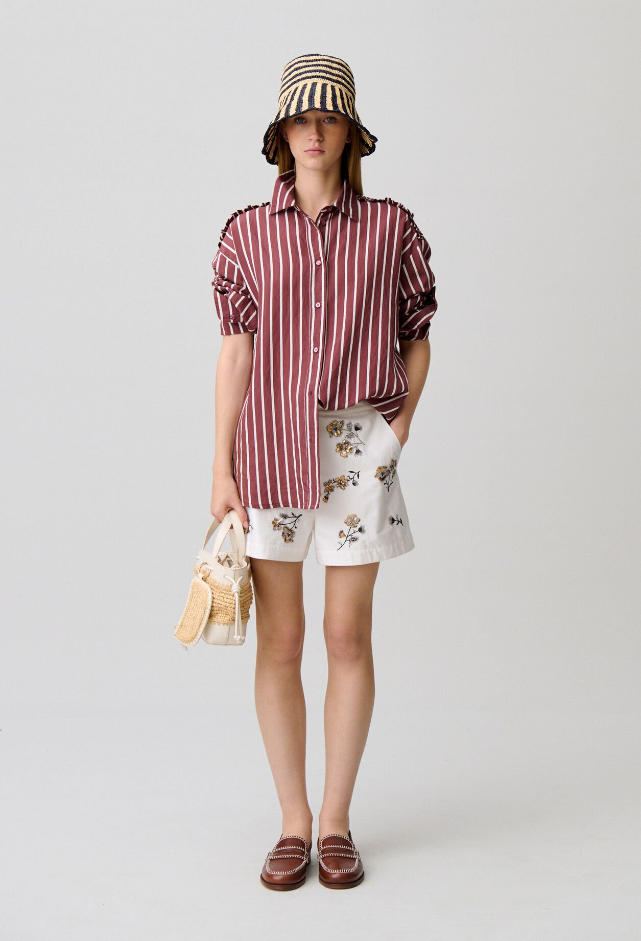 Chemise oversize ray&eacute;e