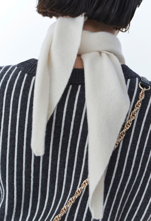 Pull rayé sans manches maille