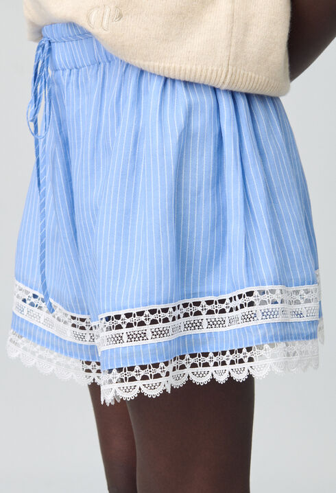 Striped Lace Shorts