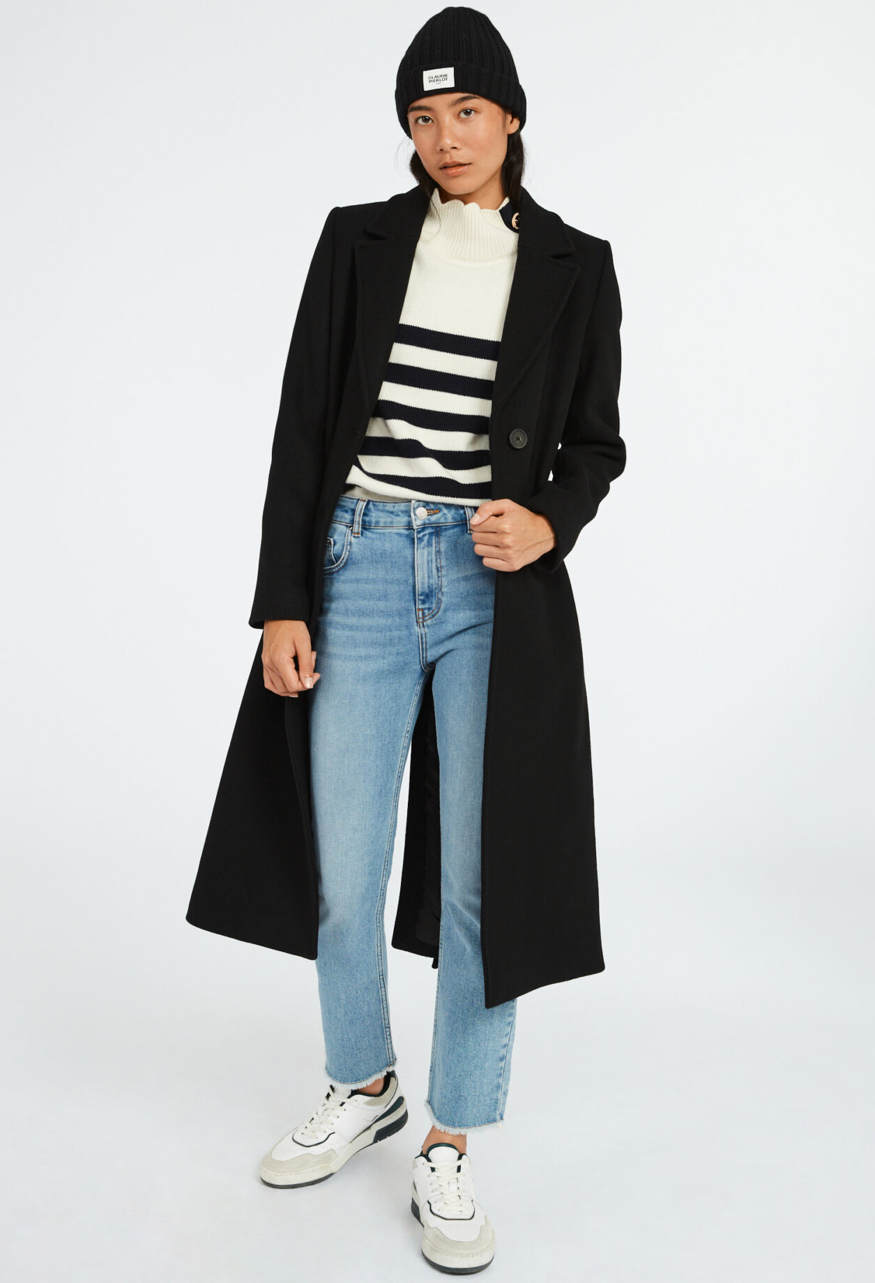 Manteau droit mi-long