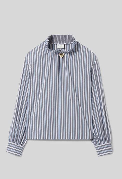 Striped Victorian collar blouse