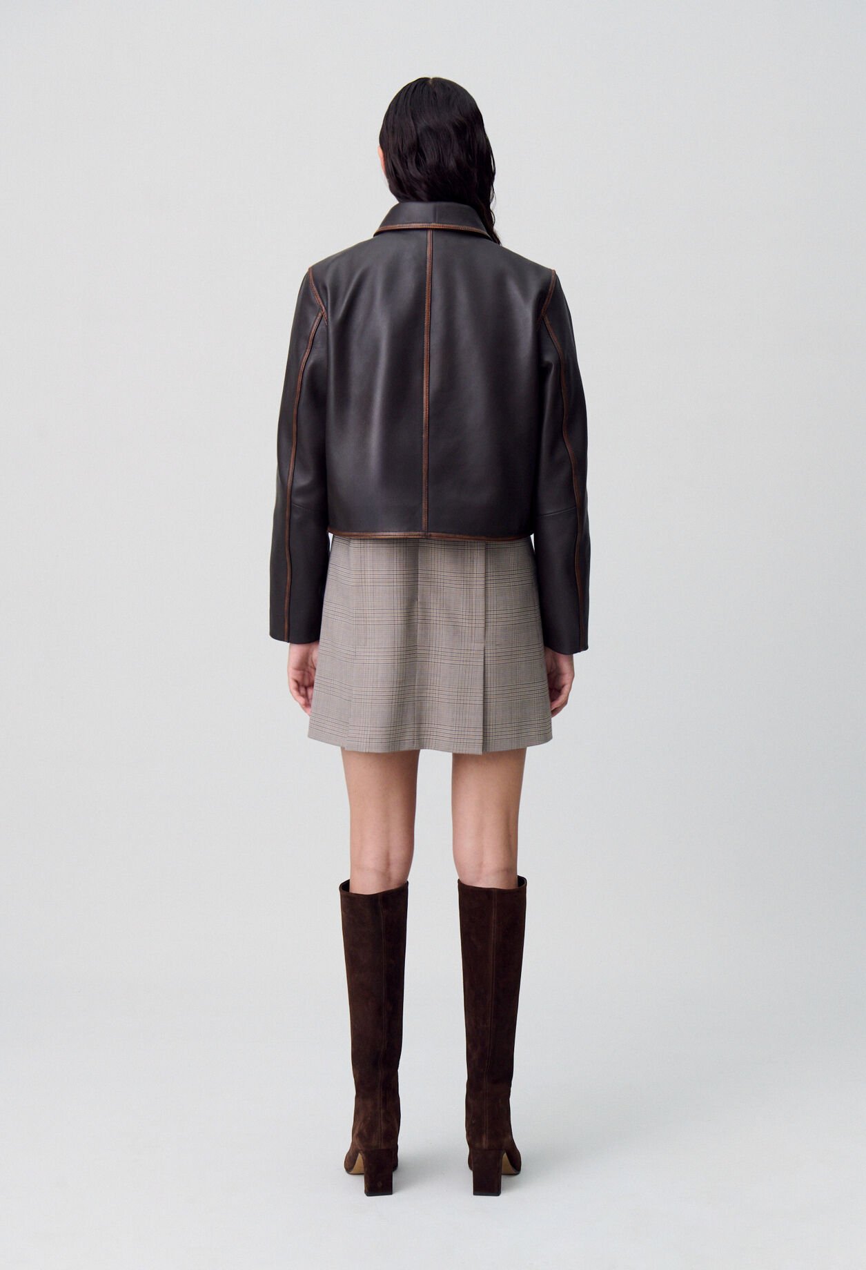 Cropped Vintage Leather Jacket