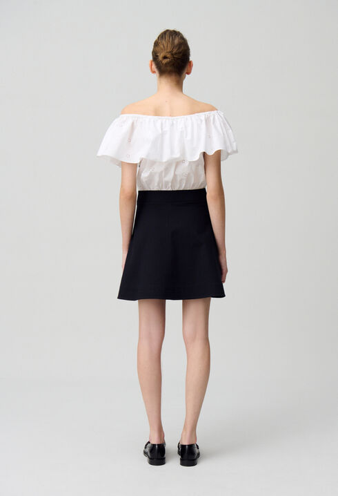 Short Dress in Mixed Fabrics