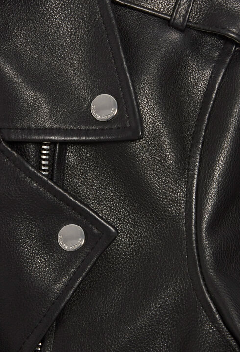 Black grained leather jacket 