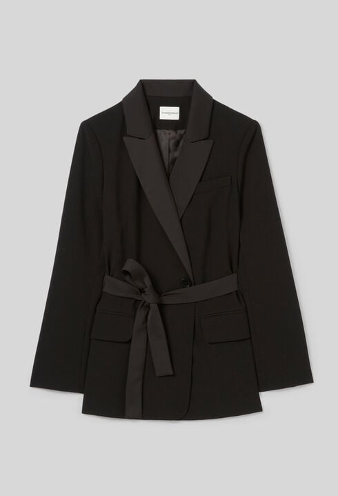 Veste tailleur boutonnée ceinturée