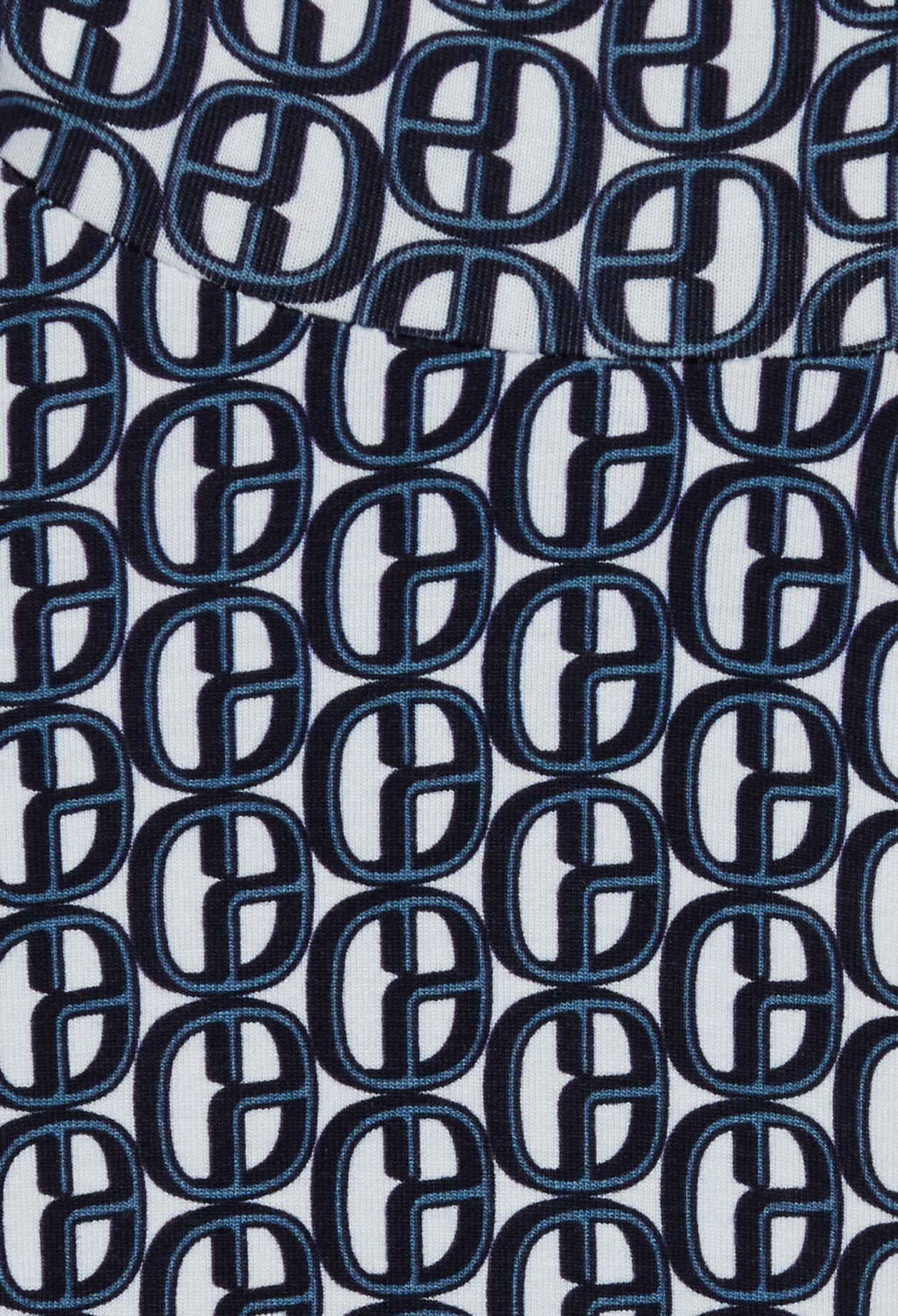 Monogrammed blue roll-neck T-shirt 