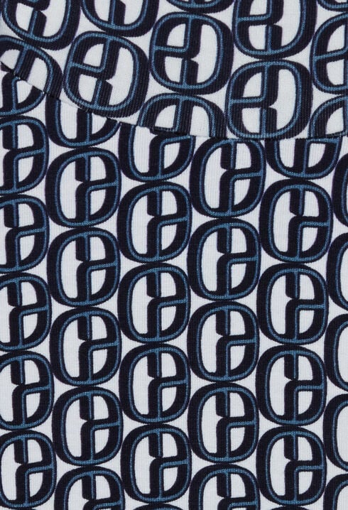 T-shirt col roulé monogramme bleu 